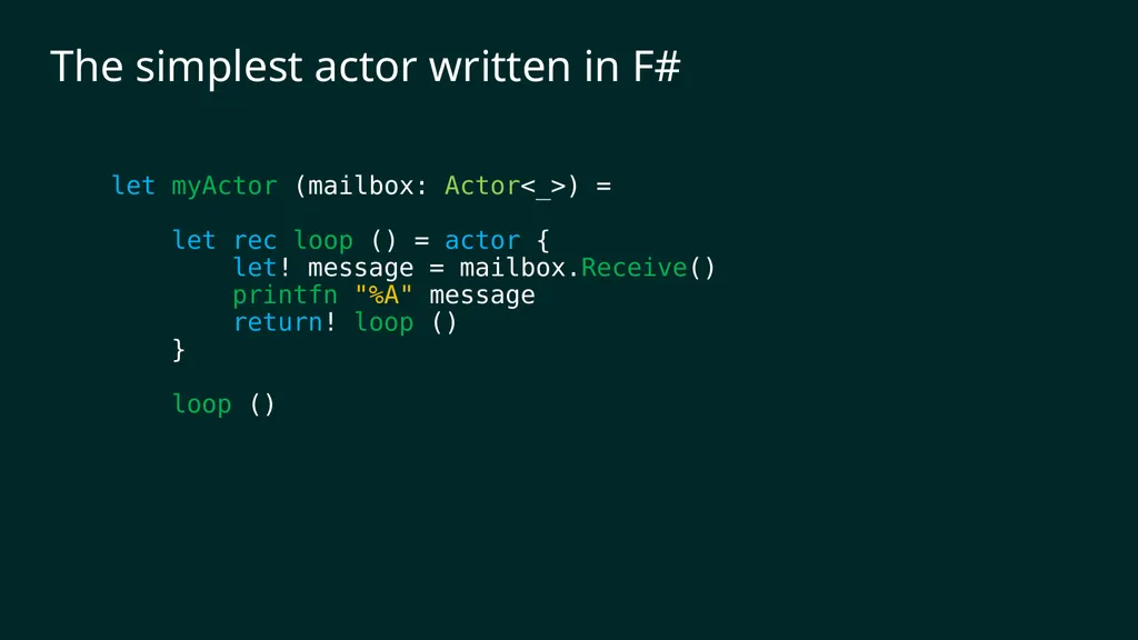 reF#ACTORing using F# and ACTOR model Vagif Abilov - slide 24 of 87