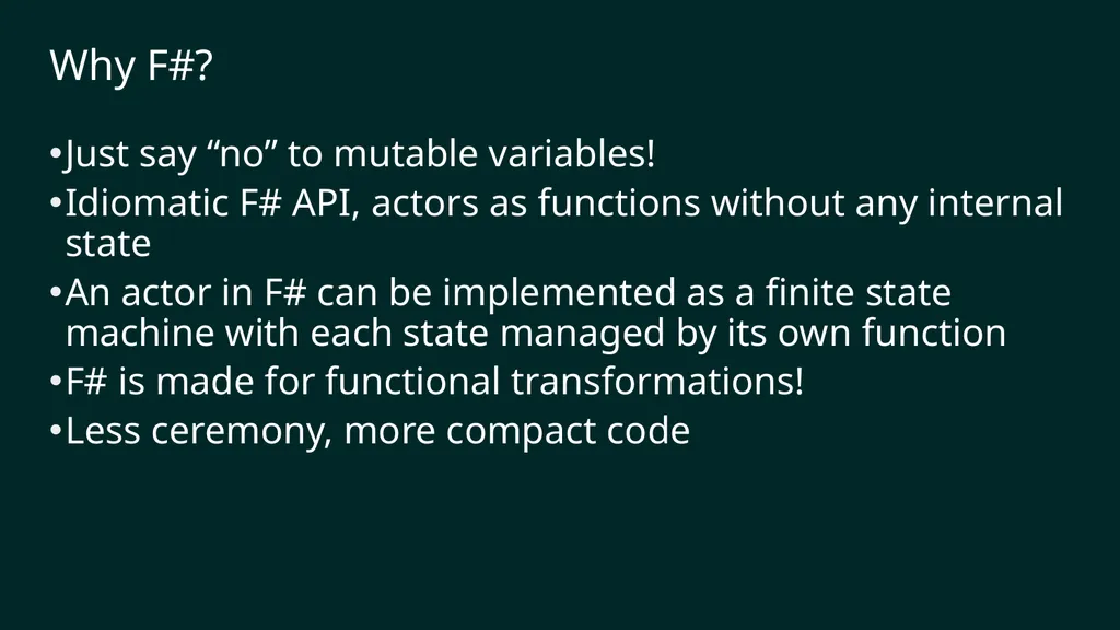 reF#ACTORing using F# and ACTOR model Vagif Abilov - slide 23 of 87