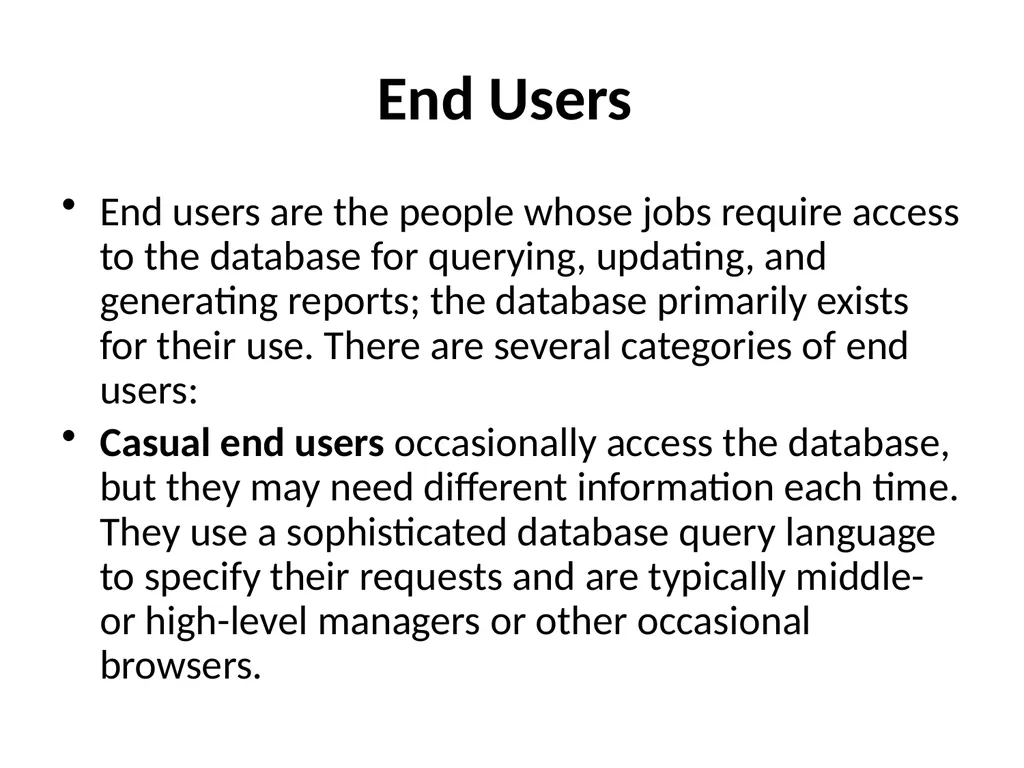 Database Users Actors on the Scene Database - slide 6 of 10