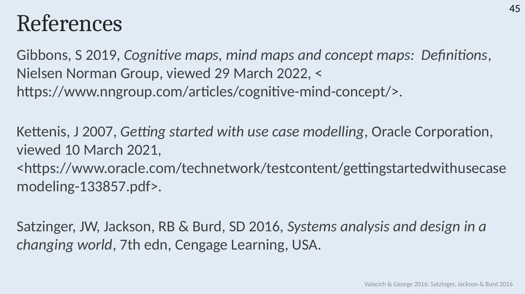 INFS 1026 Systems Requirements and User Experience - slide 45 of 45