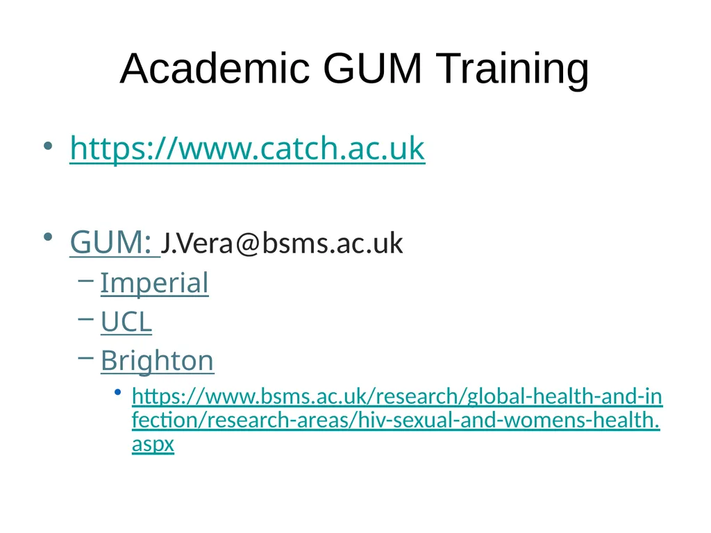 Genitourinary Medicine Taster 14th Oct 2024 - slide 4 of 25