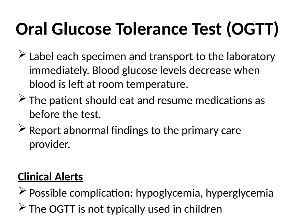 Biochemical tests: fasting blood glucose, - slide 41 of 42