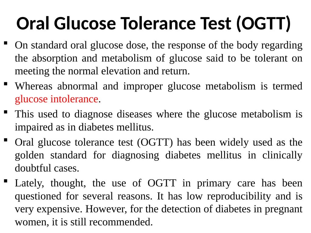 Biochemical tests: fasting blood glucose, - slide 31 of 42