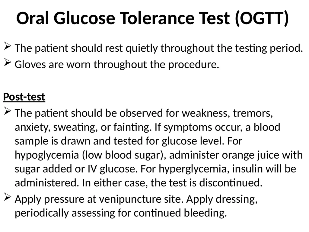 Biochemical tests: fasting blood glucose, - slide 40 of 42