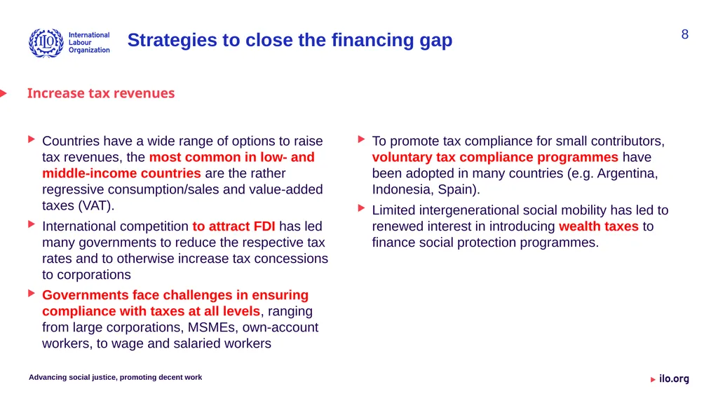 Financing gap for universal social protection - slide 8 of 11