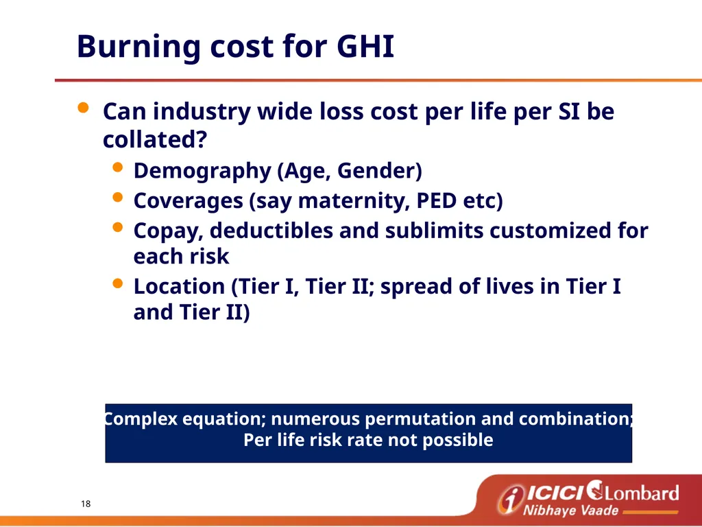 Burning Cost Agenda De tariff cycle - learning - slide 18 of 22