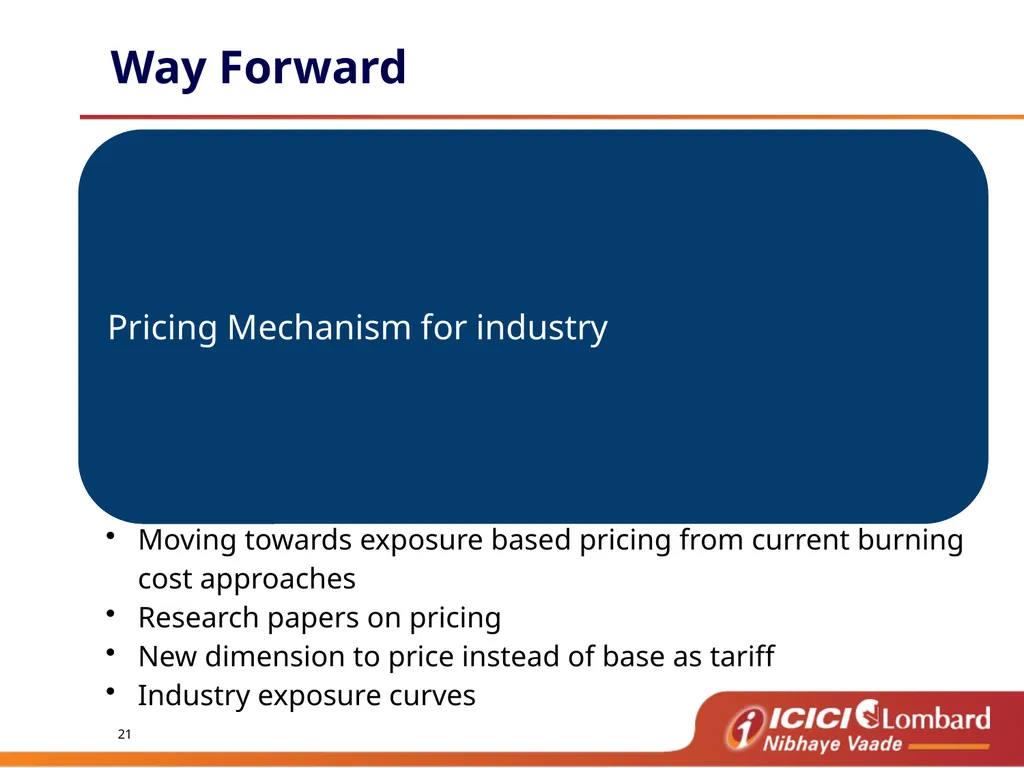 Burning Cost Agenda De tariff cycle - learning - slide 21 of 22