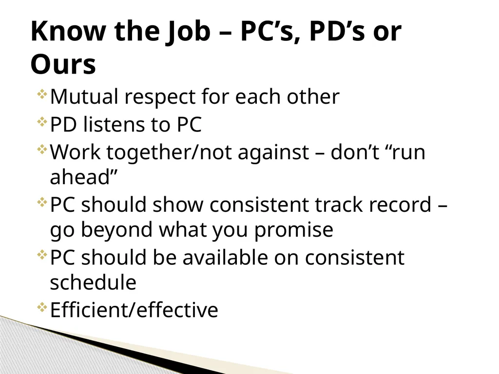 The Program Coordinator & Program Director - slide 12 of 19