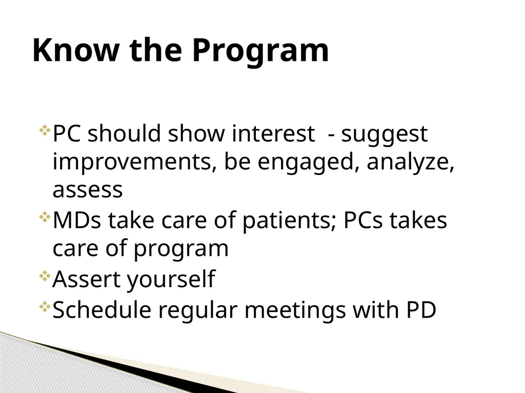 The Program Coordinator & Program Director - slide 9 of 19