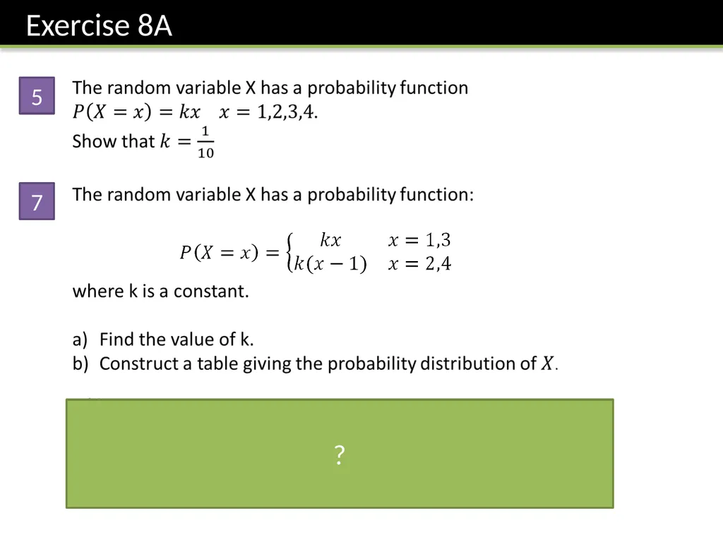 S1: Chapter 8 Discrete Random Variables - slide 7 of 25