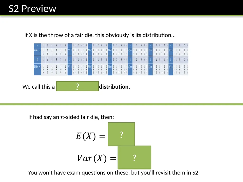 S1: Chapter 8 Discrete Random Variables - slide 24 of 25
