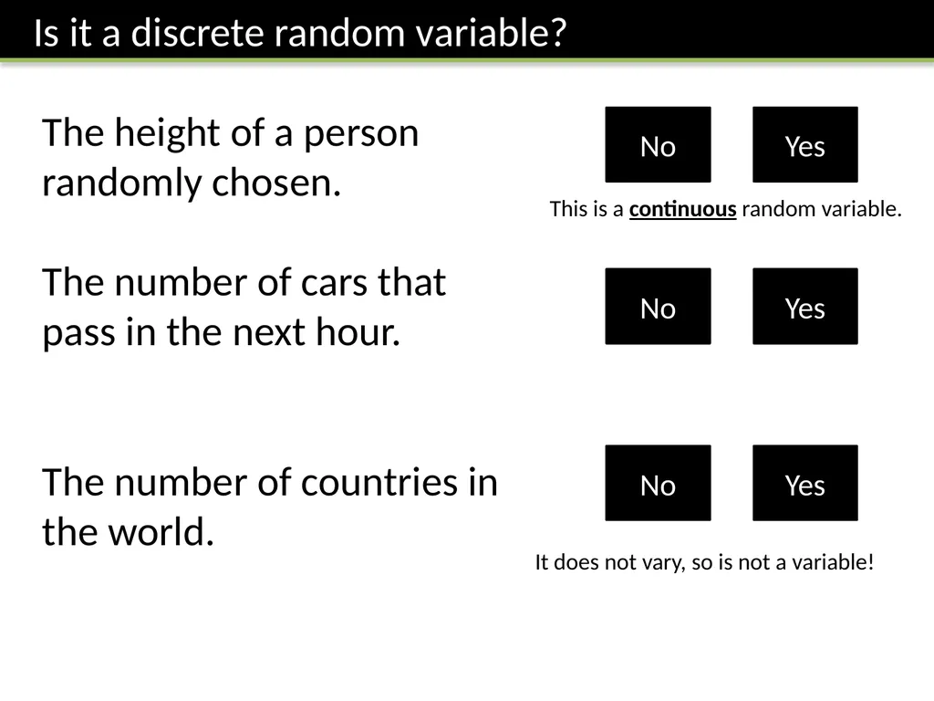 S1: Chapter 8 Discrete Random Variables - slide 3 of 25