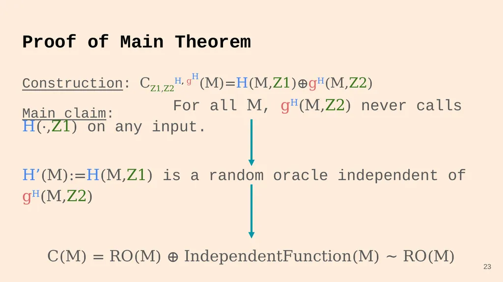 Random Oracle Combiners Joint work with Yevgeniy - slide 23 of 37