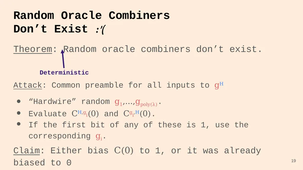 Random Oracle Combiners Joint work with Yevgeniy - slide 19 of 37