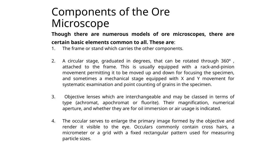 Components of Ore Microscope Akhil Kumar Dwivedi - slide 3 of 8