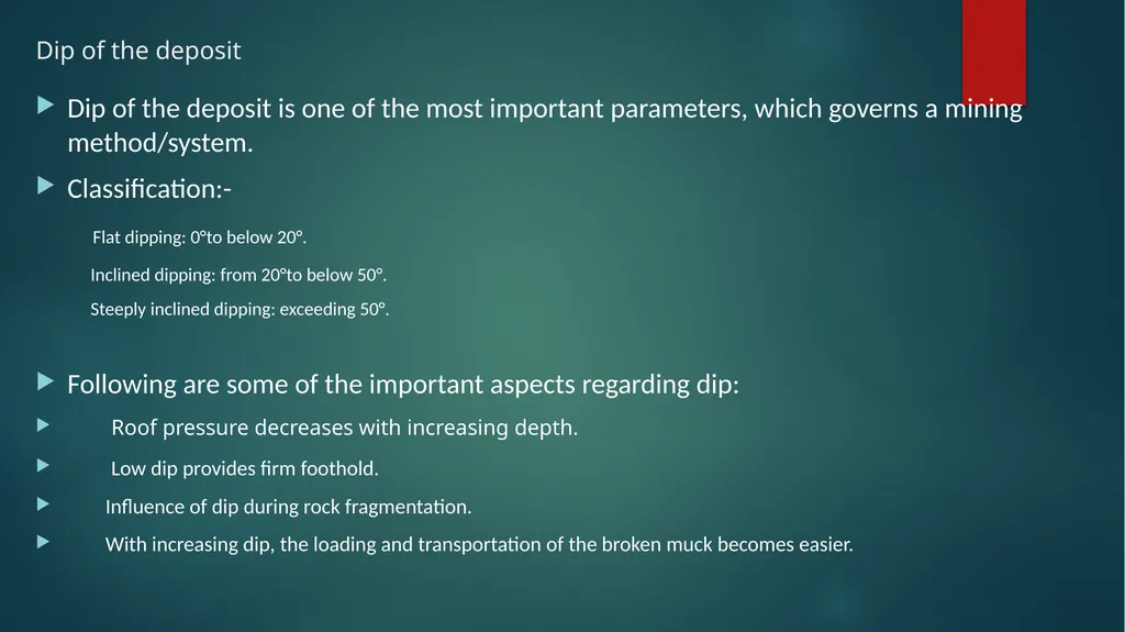 Factors Governing Choice of a Mining Method 1. - slide 6 of 14