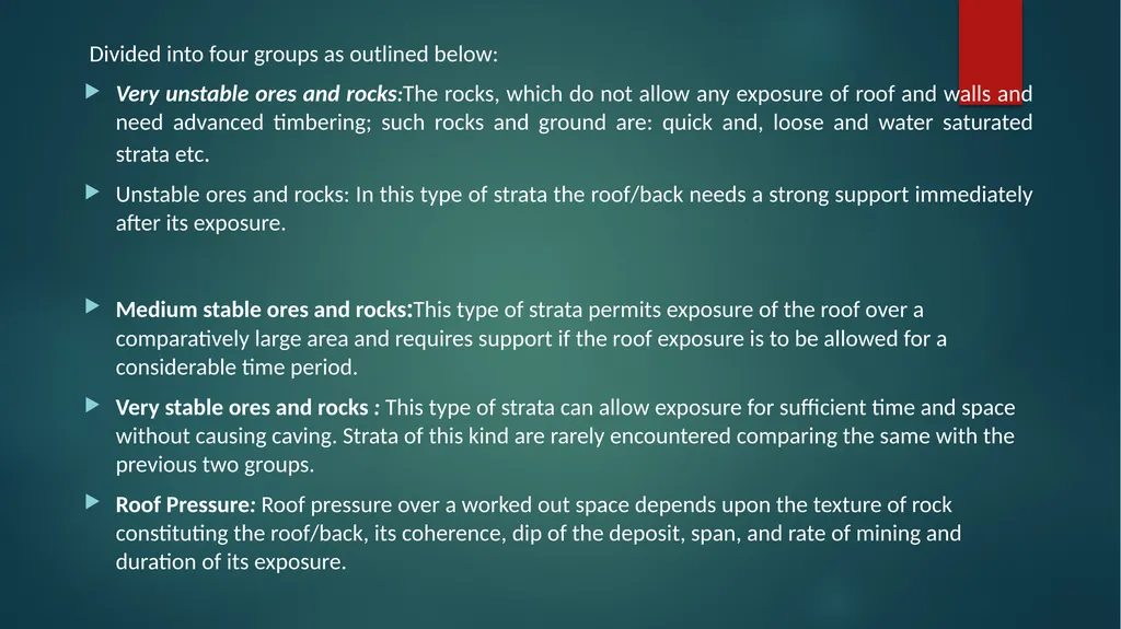 Factors Governing Choice of a Mining Method 1. - slide 8 of 14