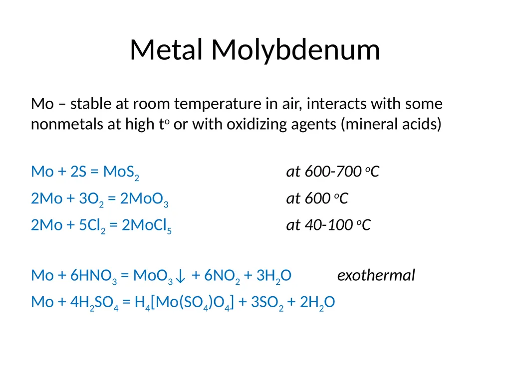 Molybdenum: properties and production Roman Boiko - slide 13 of 37