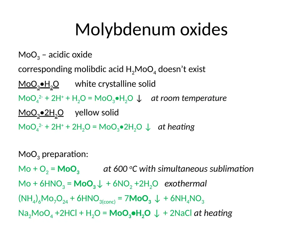 Molybdenum: properties and production Roman Boiko - slide 18 of 37