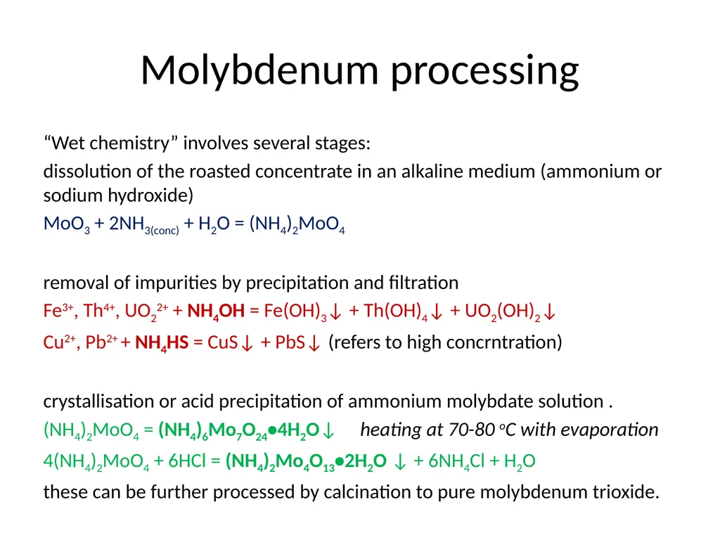 Molybdenum: properties and production Roman Boiko - slide 31 of 37