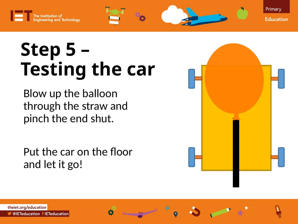 Balloon powered cars Making a balloon powered car - slide 8 of 8