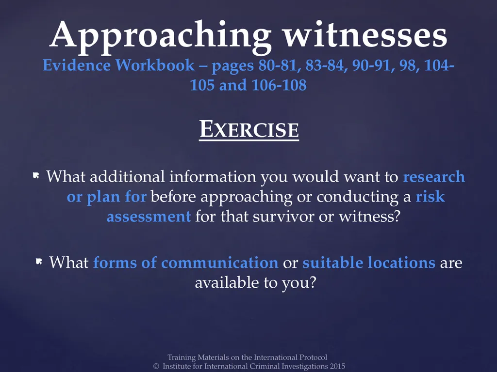 Module 5 – Identifying Survivors and Other - slide 14 of 14