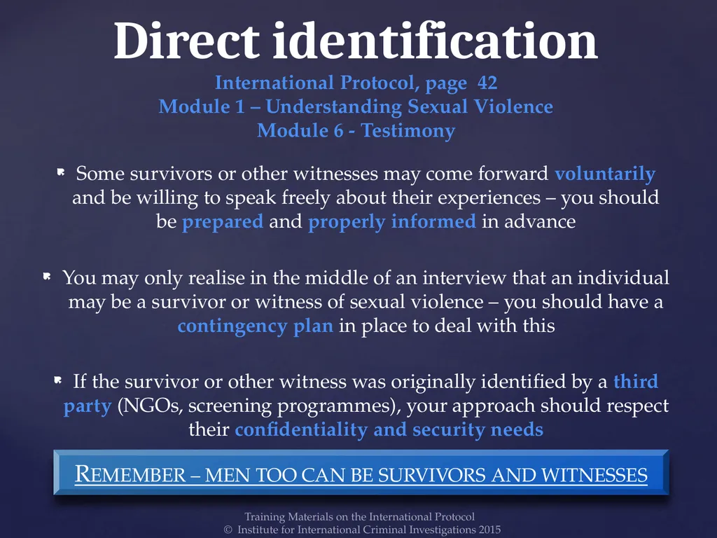 Module 5 – Identifying Survivors and Other - slide 7 of 14