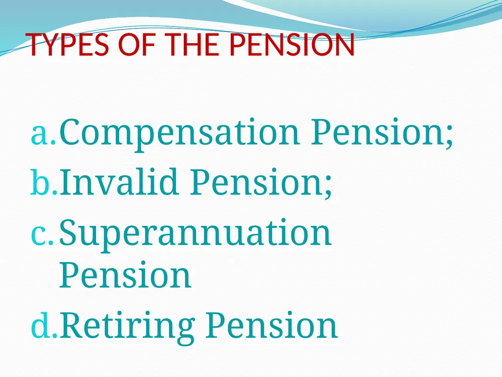 Pension and other Retirement Benefits By: S.P. - slide 4 of 36