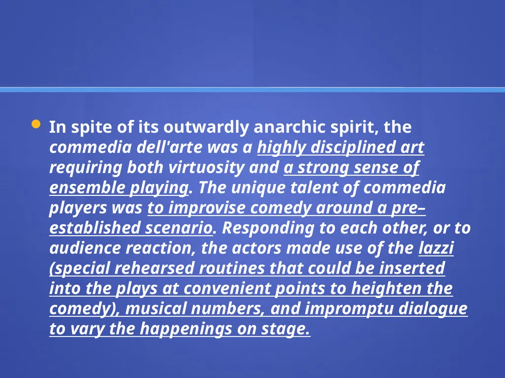 COMMEDIA DELL’ARTE THE BEGINNING OF IMPROVISATION - slide 4 of 18