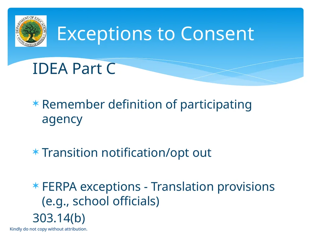 IDEA & FERPA -- Early Childhood Data Sharing - slide 33 of 64