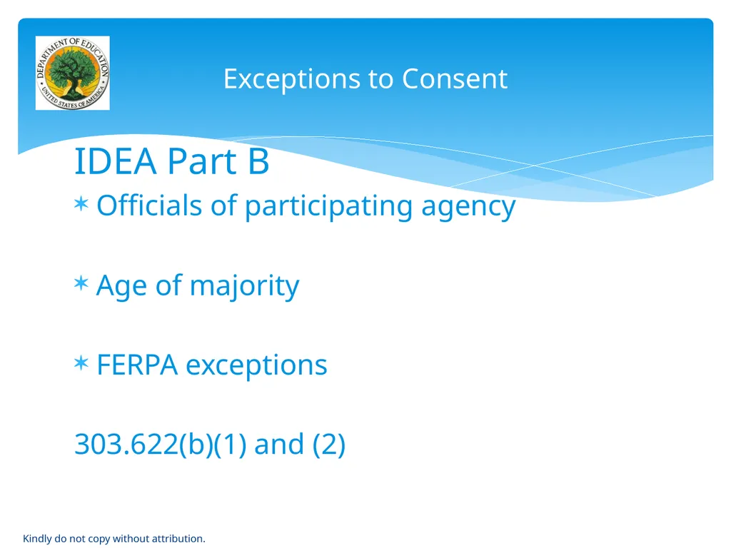 IDEA & FERPA -- Early Childhood Data Sharing - slide 35 of 64