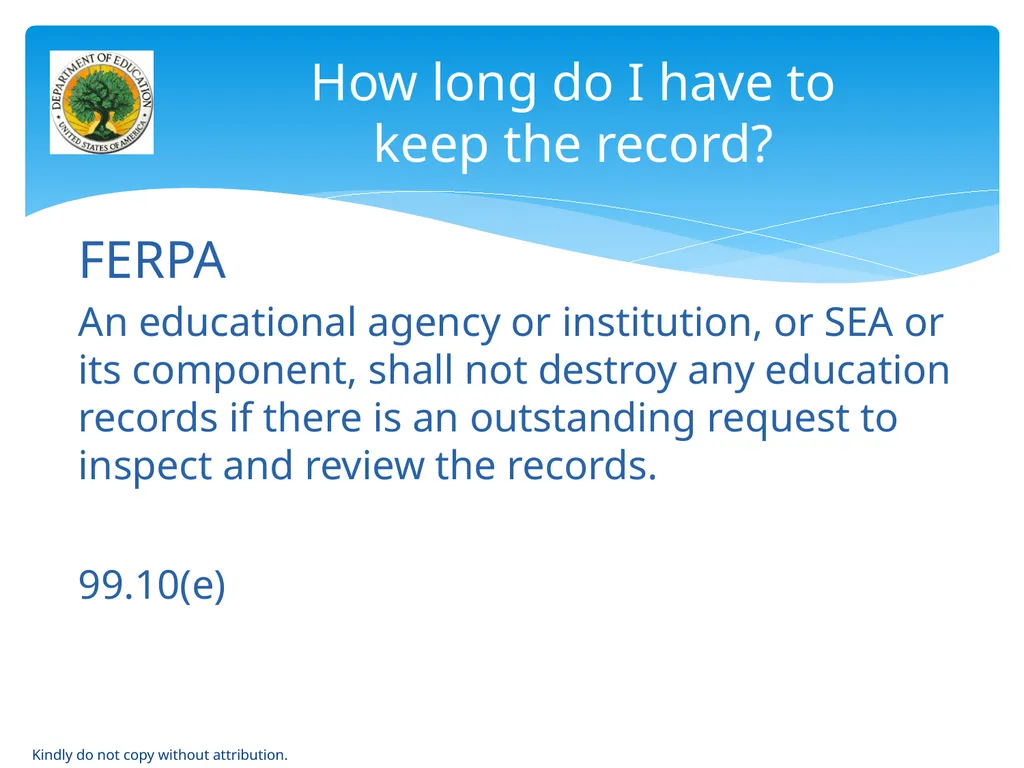 IDEA & FERPA -- Early Childhood Data Sharing - slide 56 of 64