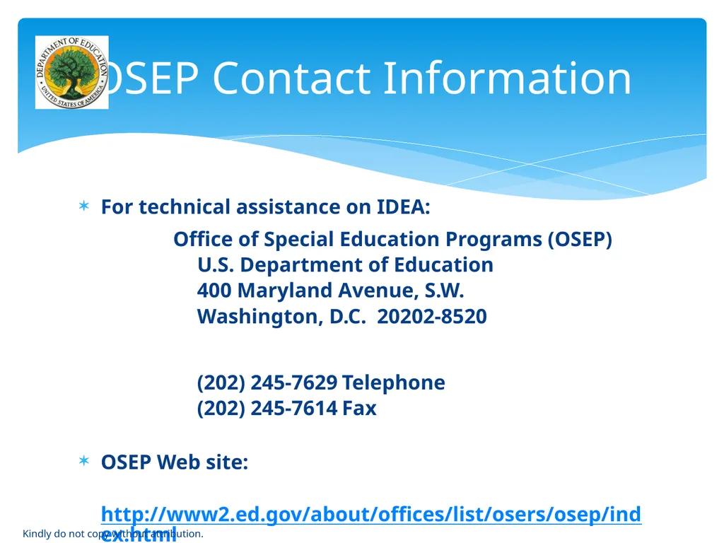 IDEA & FERPA -- Early Childhood Data Sharing - slide 62 of 64