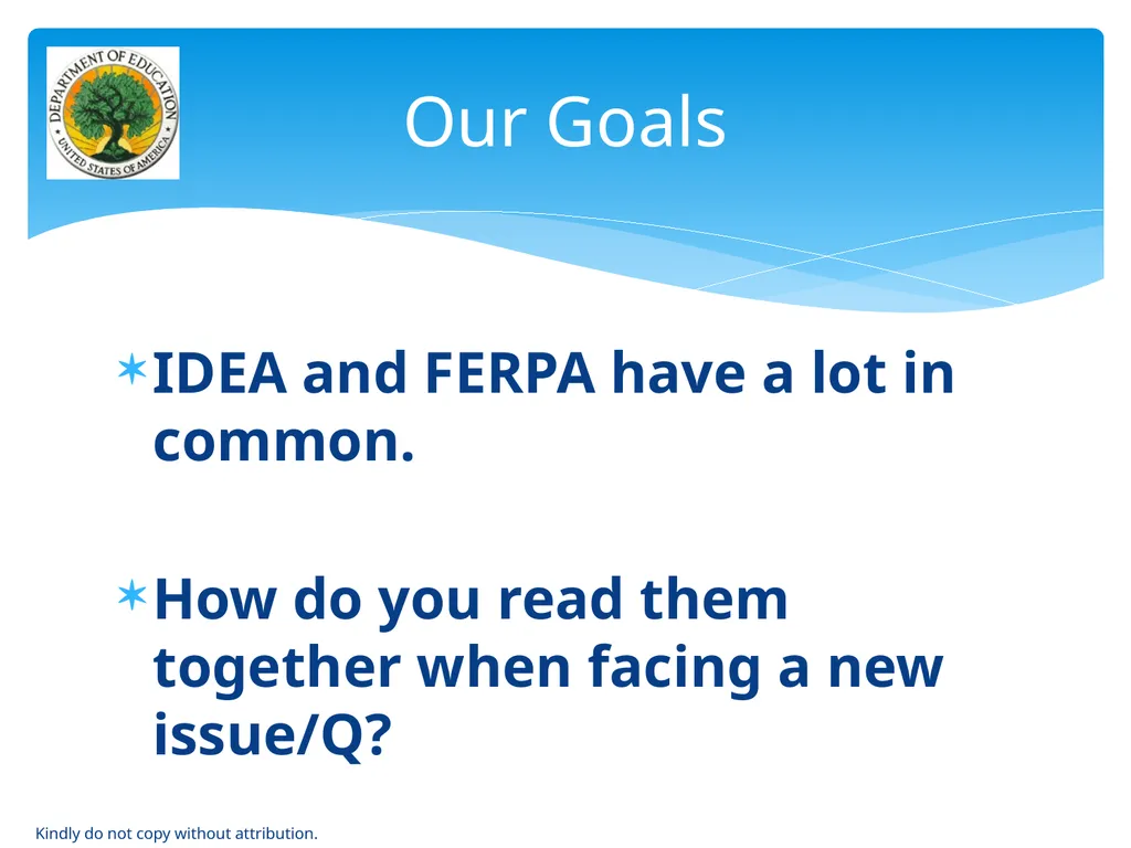 IDEA & FERPA -- Early Childhood Data Sharing - slide 3 of 64