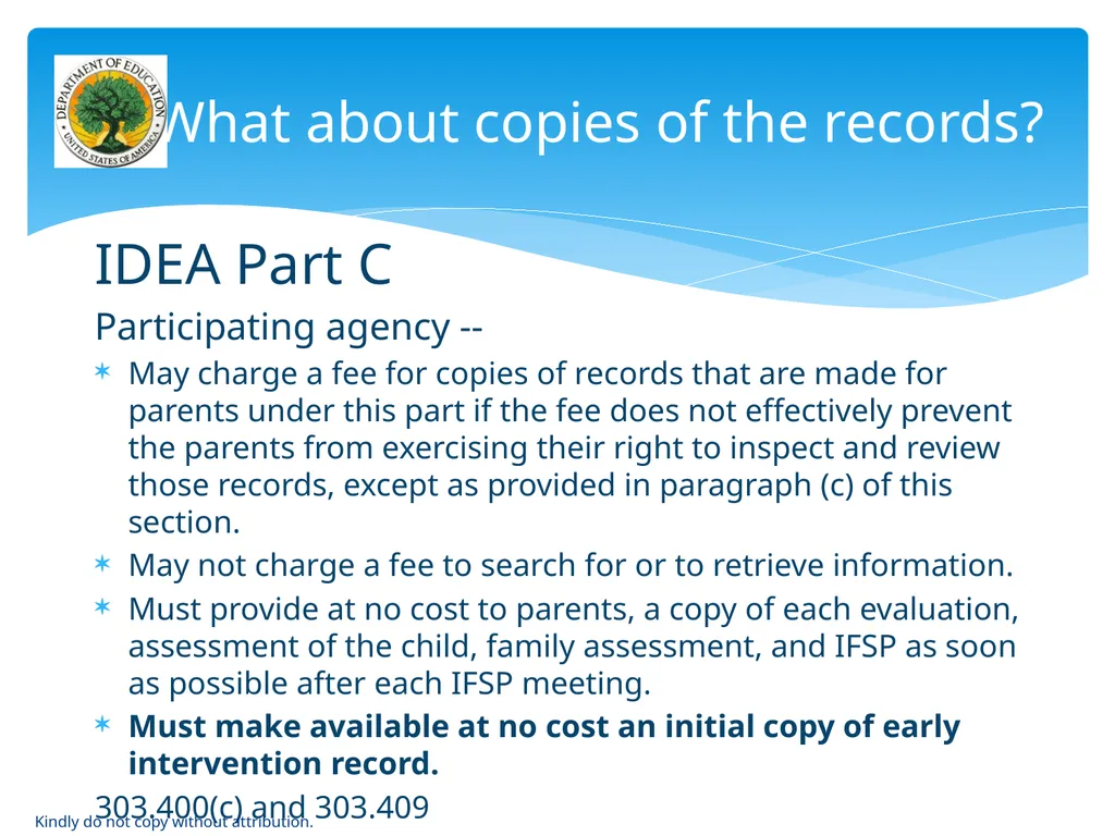 IDEA & FERPA -- Early Childhood Data Sharing - slide 43 of 64