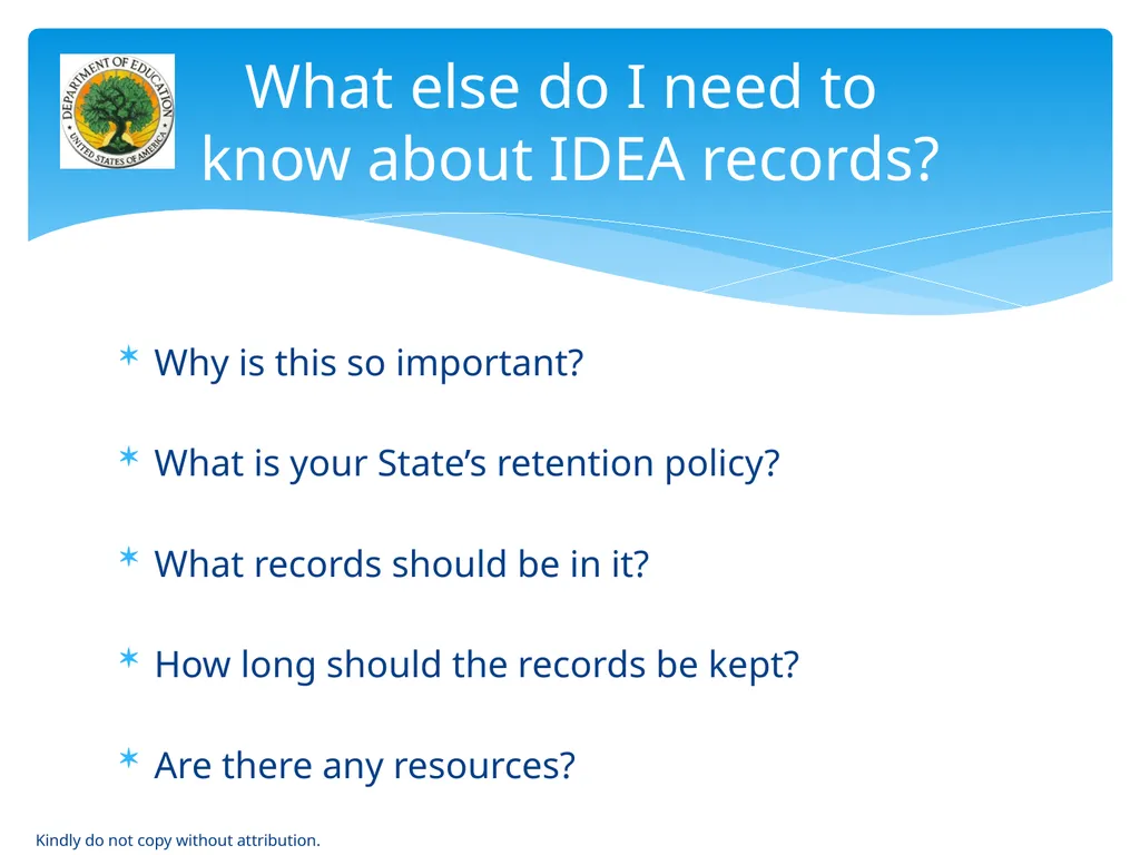 IDEA & FERPA -- Early Childhood Data Sharing - slide 59 of 64