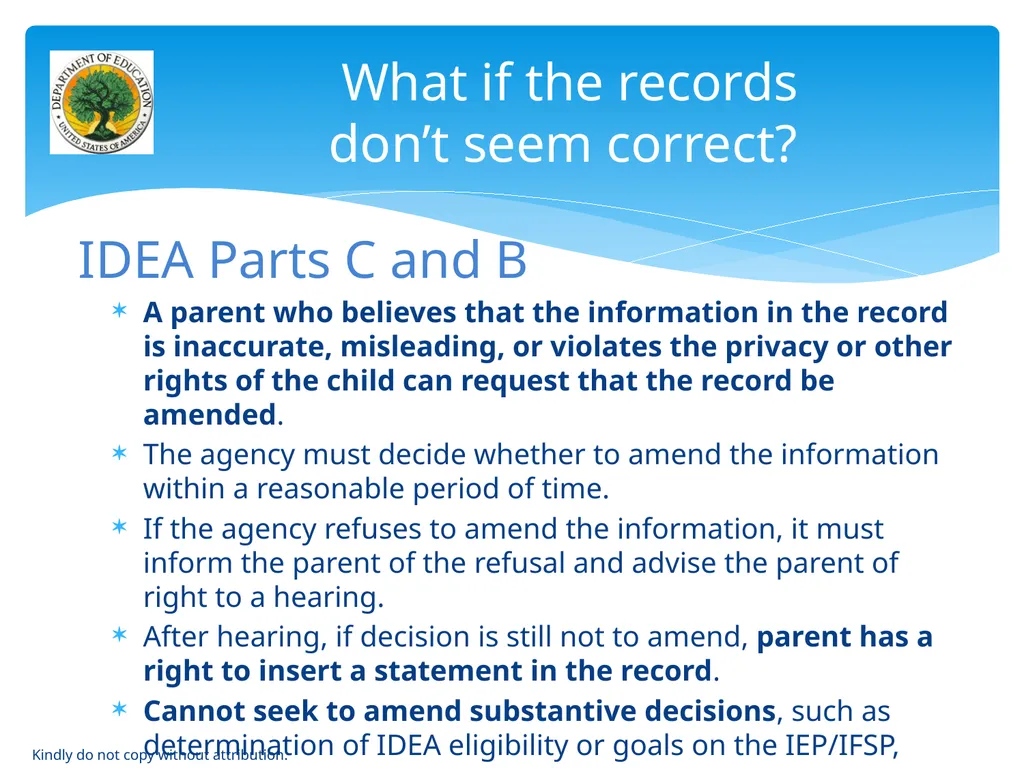 IDEA & FERPA -- Early Childhood Data Sharing - slide 49 of 64