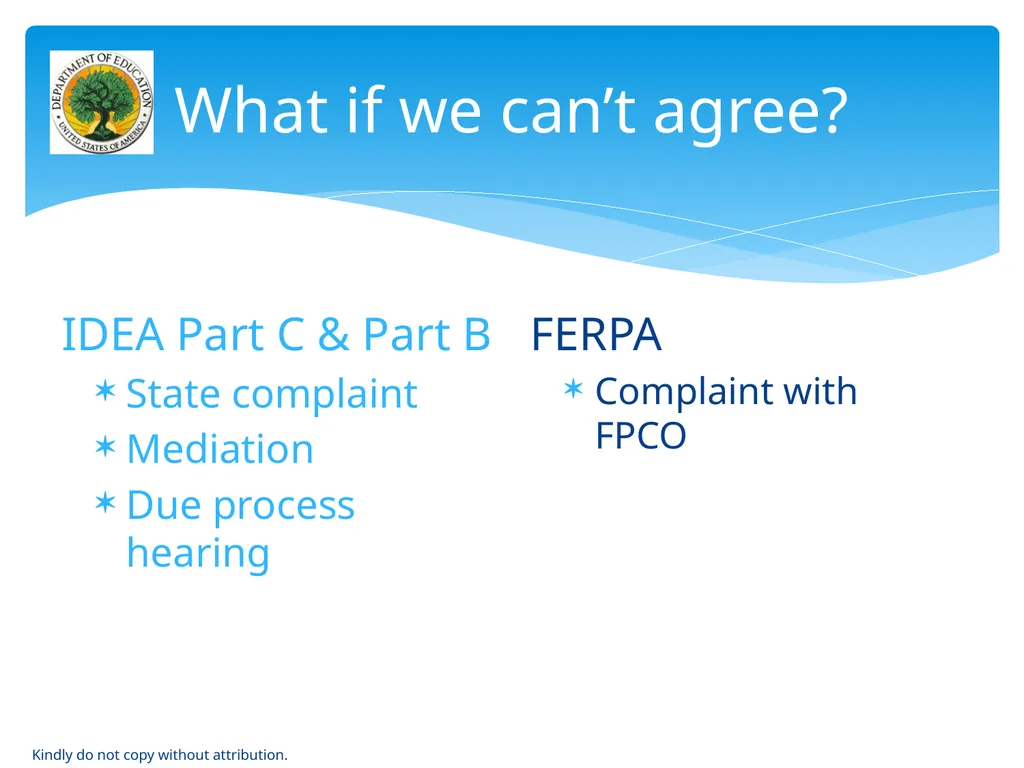 IDEA & FERPA -- Early Childhood Data Sharing - slide 58 of 64
