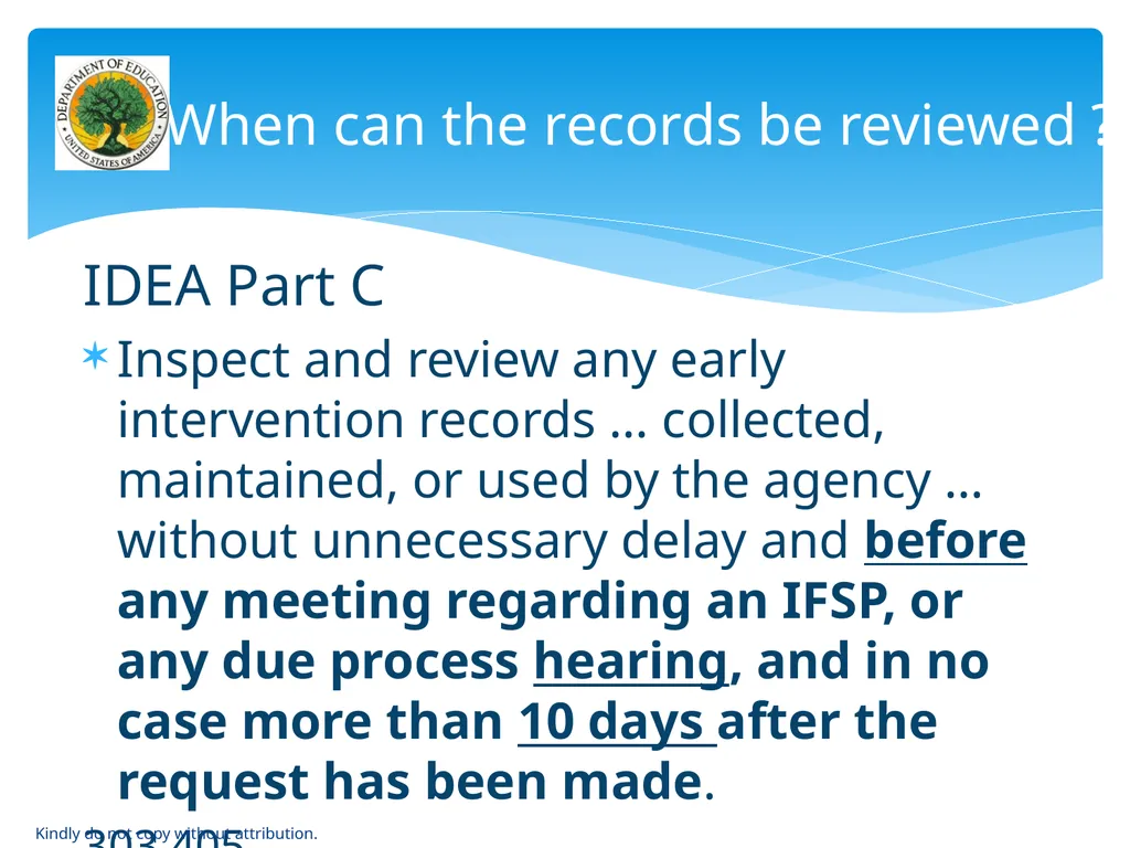 IDEA & FERPA -- Early Childhood Data Sharing - slide 42 of 64