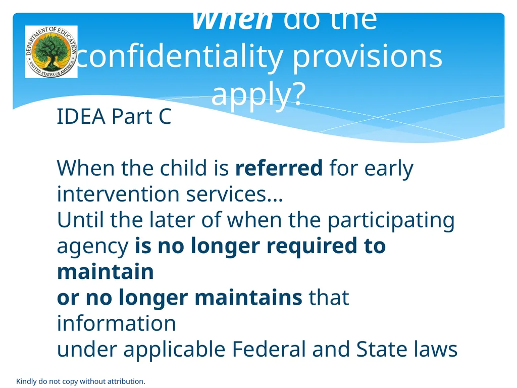 IDEA & FERPA -- Early Childhood Data Sharing - slide 21 of 64
