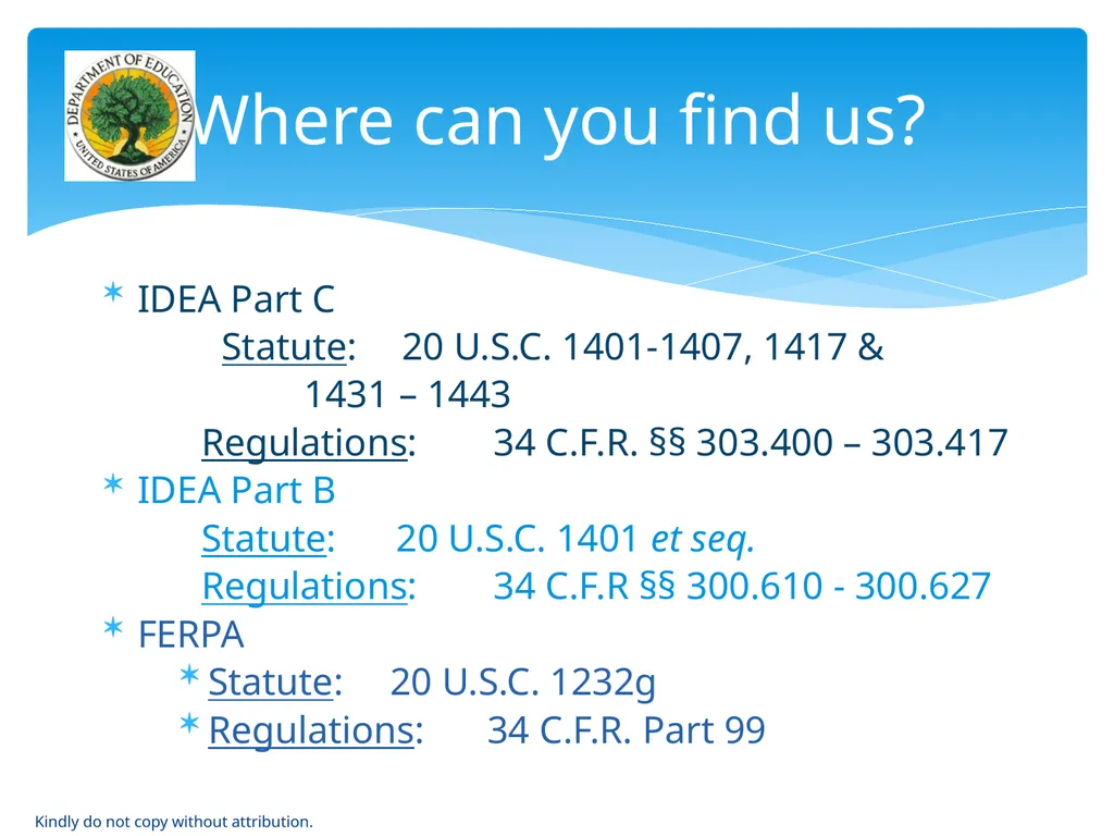 IDEA & FERPA -- Early Childhood Data Sharing - slide 8 of 64