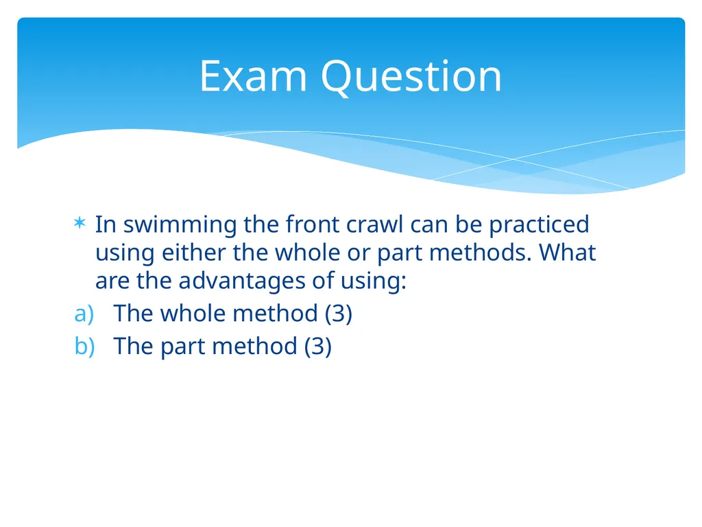 Practical Skill Acquisition Methods of Practice - slide 6 of 12