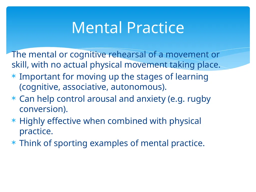 Practical Skill Acquisition Methods of Practice - slide 12 of 12