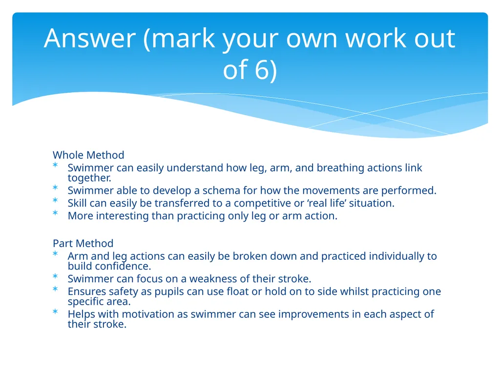 Practical Skill Acquisition Methods of Practice - slide 7 of 12