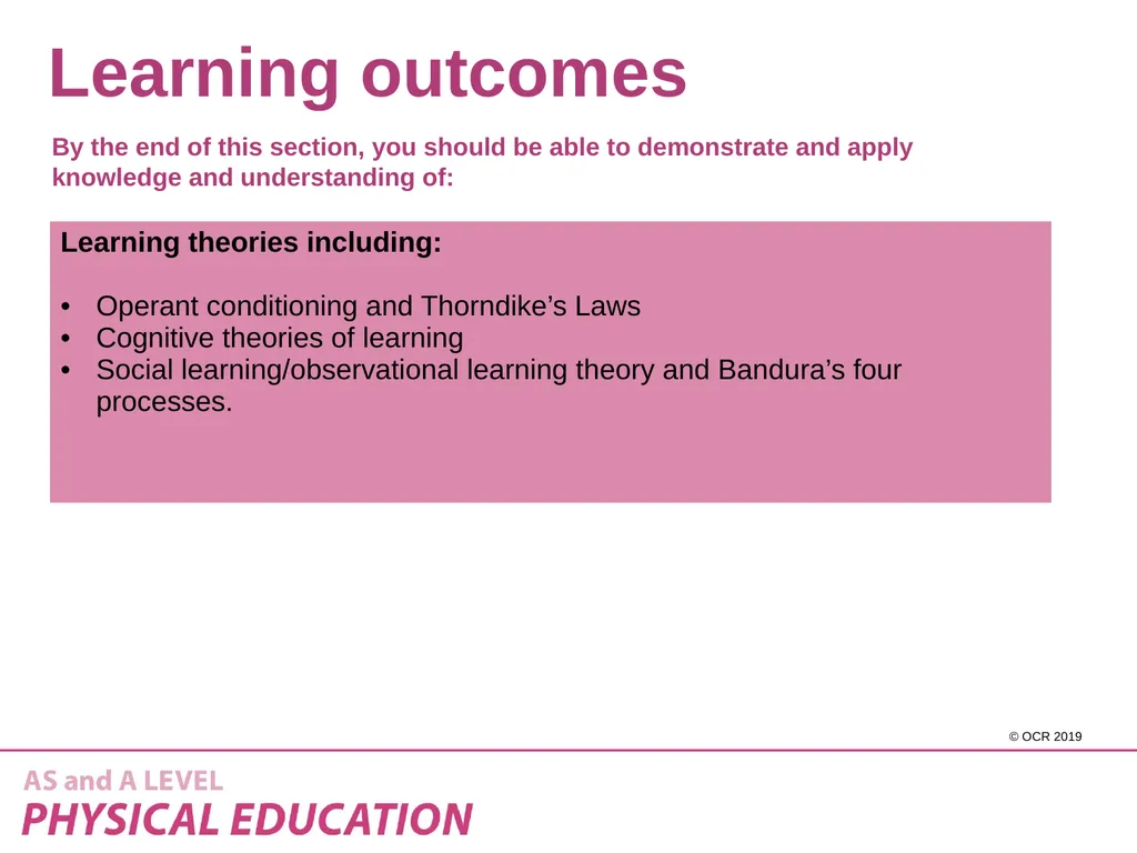 2.1 Skill Acquisition - Theories of learning - slide 2 of 15