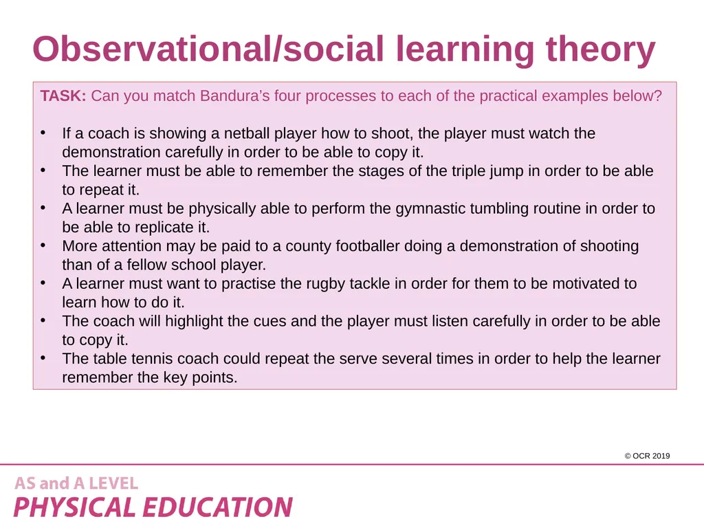 2.1 Skill Acquisition - Theories of learning - slide 13 of 15