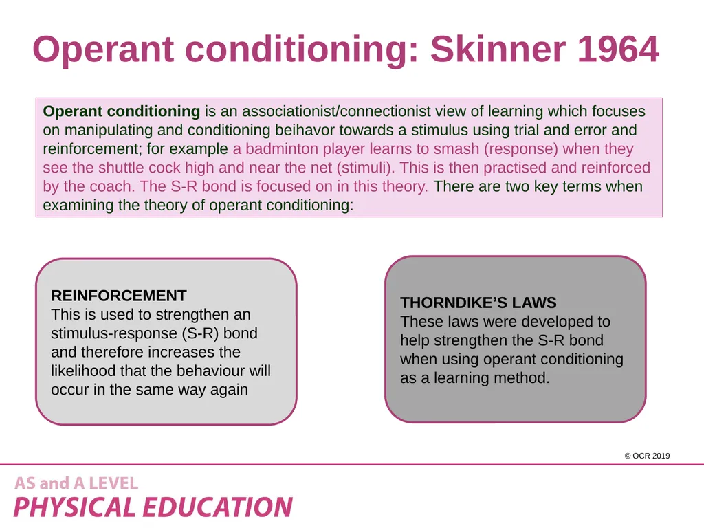 2.1 Skill Acquisition - Theories of learning - slide 5 of 15
