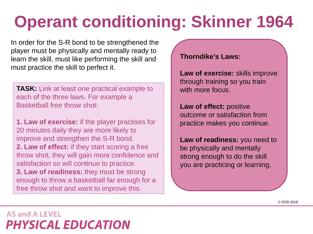 2.1 Skill Acquisition - Theories of learning - slide 7 of 15