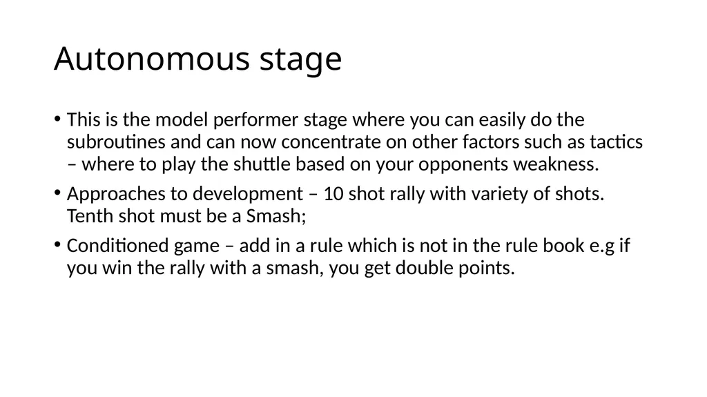 Higher PE Course overview - revision Swimming - slide 10 of 11