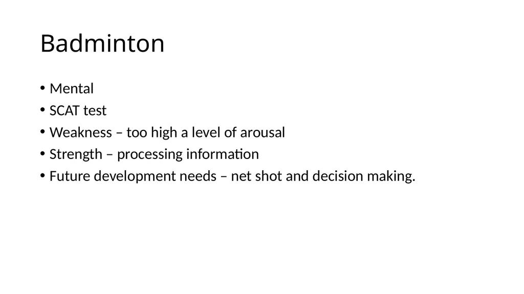 Higher PE Course overview - revision Swimming - slide 11 of 11